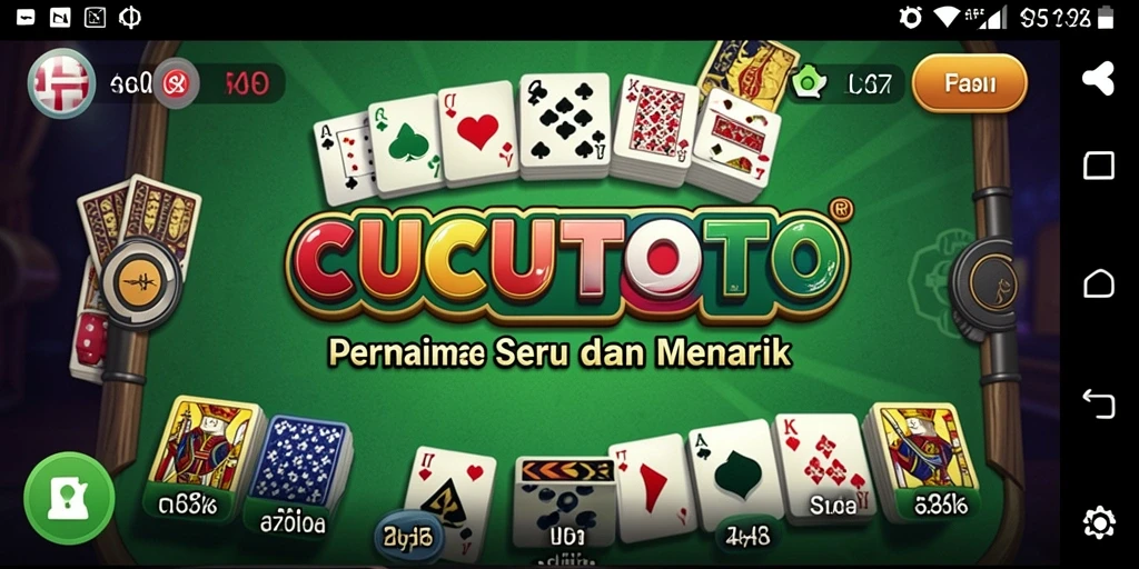 Tampilan utama CUCUTOTO dengan gameplay seru Domino.