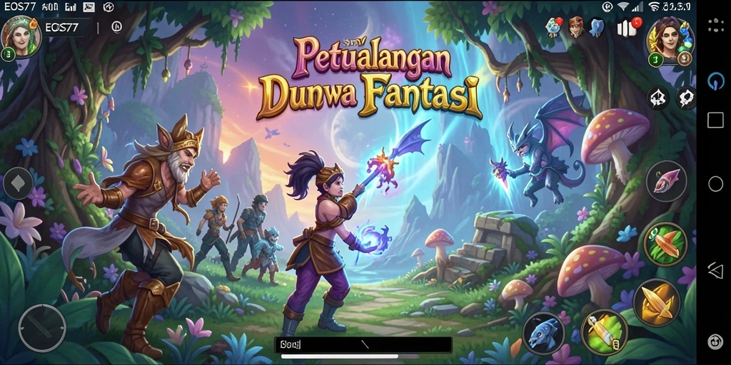 Screenshot gameplay EOS77 menunjukkan aksi petualangan mendebarkan dan eksplorasi menakjubkan.