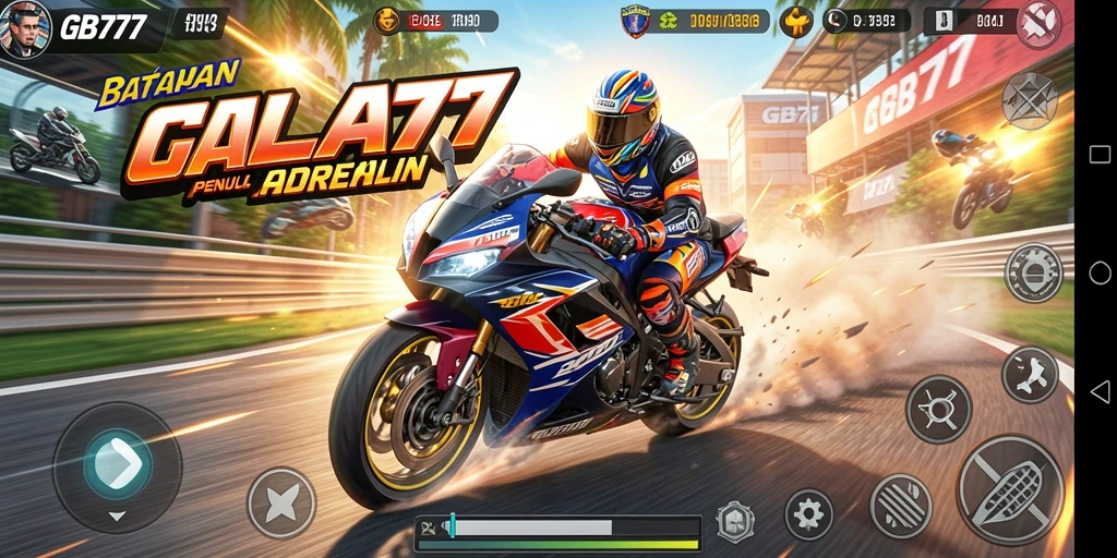 Tampilan gameplay motor racing yang menegangkan di GB777.