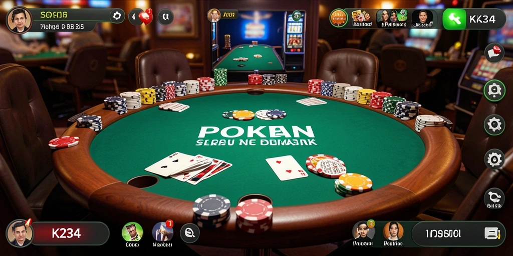 Tampilan gameplay K234 yang menarik dan mendebarkan di Poker.