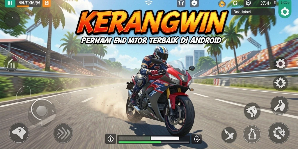 Gameplay seru KERANGWIN dengan balap motor yang mendebarkan.