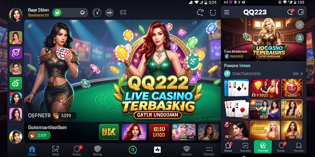 Tampilan gameplay Live Casino yang mendebarkan di QQ222.