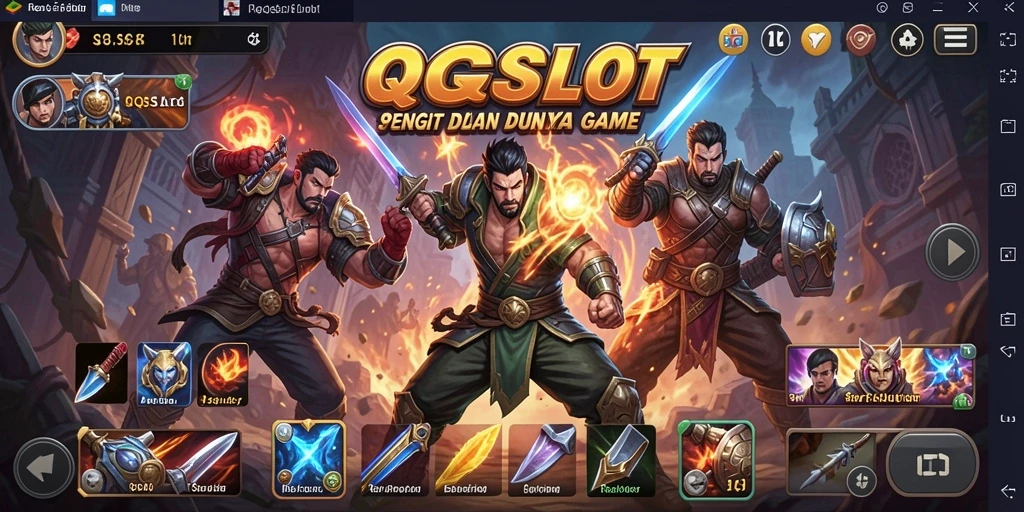 Screenshot gameplay QQSLOT menampilkan karakter bertarung dengan grafis menawan.