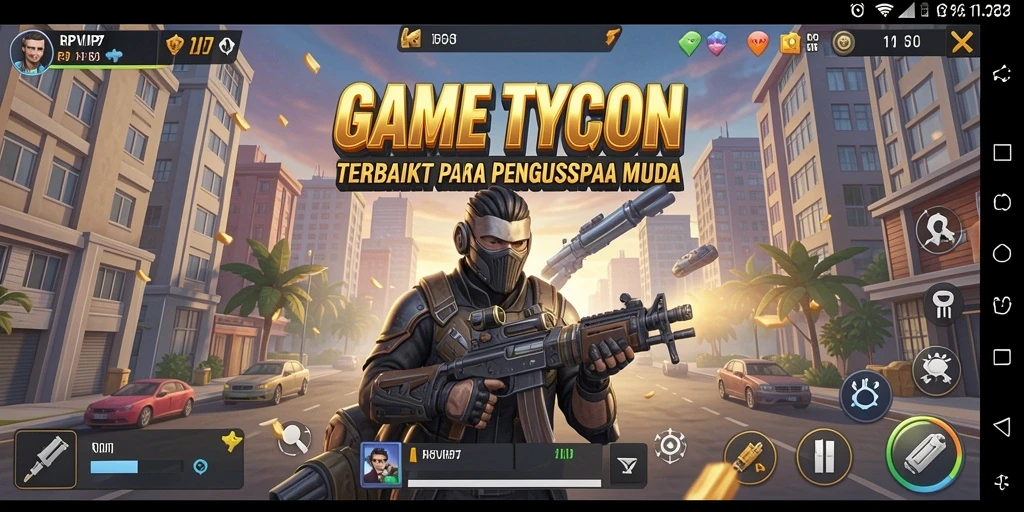 Tampilan permainan RPVIP7 saat membangun bisnis Tycoon.