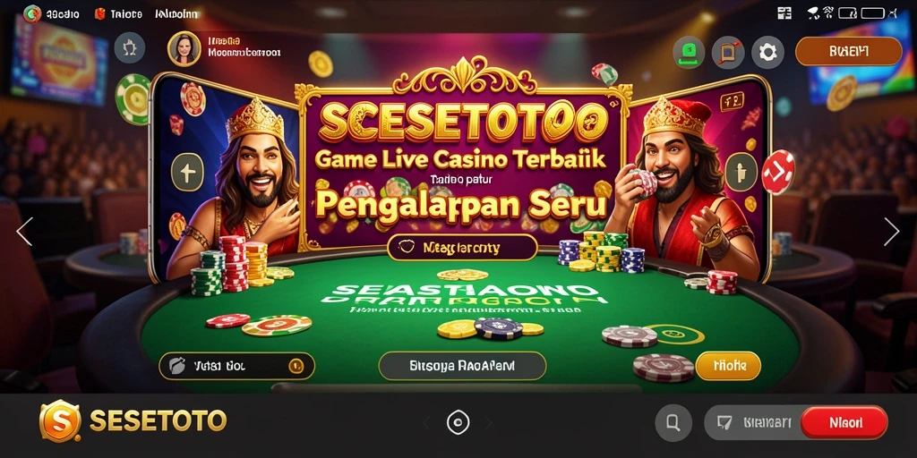 Tampilan gameplay SESETOTO yang menampilkan keseruan Live Casino.