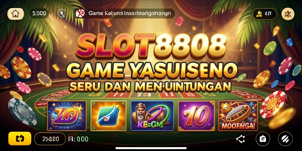 Tampilan gameplay SLOT8808 yang menarik dan penuh warna.