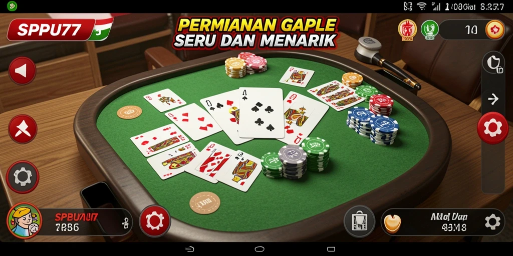 Gameplay Gaple yang mengasyikkan dengan teman-teman.