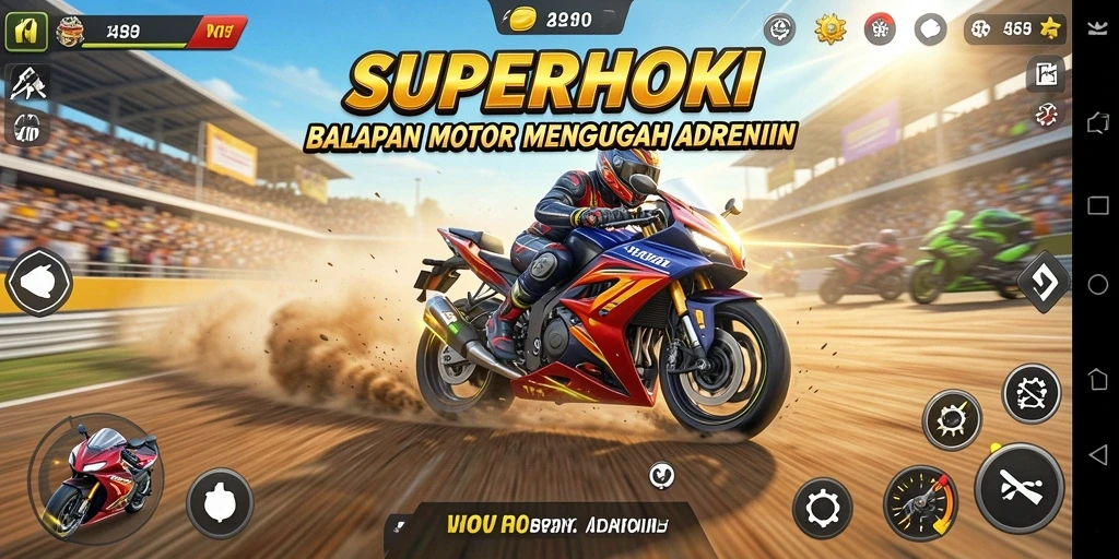 Gameplay SUPERHOKI yang menegangkan dan memukau.
