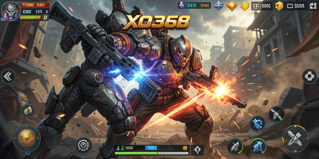 Gameplay seru XO368 dengan pertempuran intens dan karakter unik.